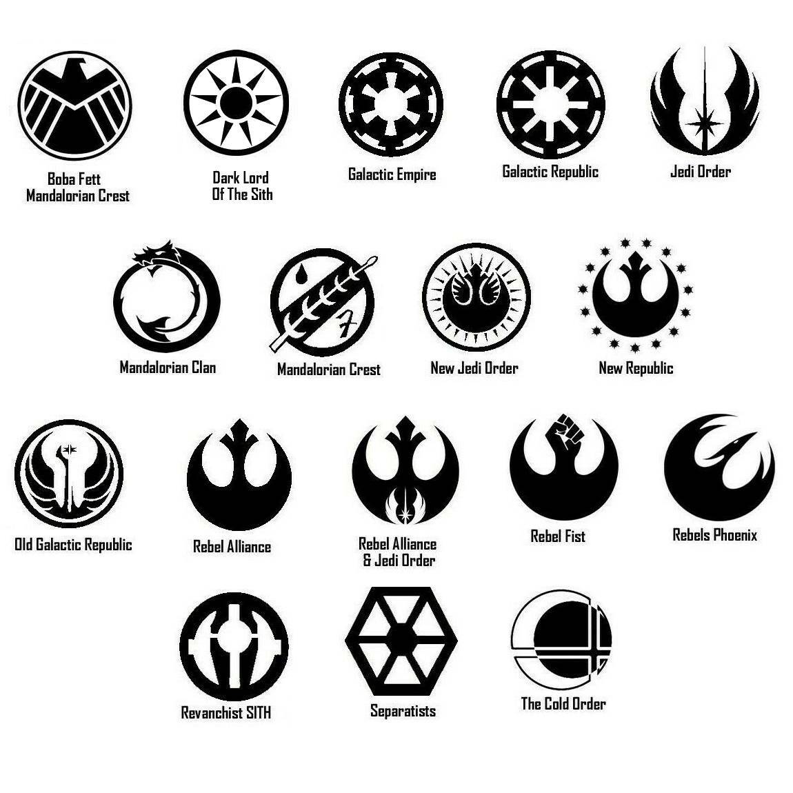 StarWars Symbols Vinyl Decal Sticker Car Helmet Wall Window Laptop Star Wars