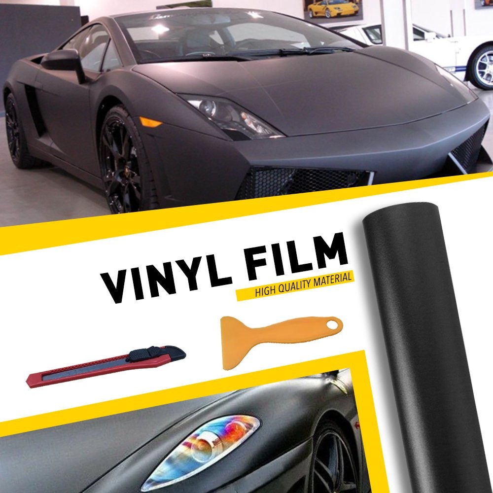 Black Matte Flat Vinyl Wrap Sticker Film DIY Decal Bubble Free