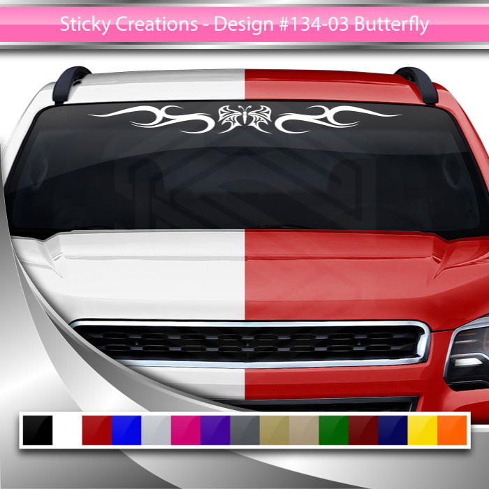 134-03 BUTTERFLY Decal Sticker Windshield Window Vinyl Car Truck SUV Design