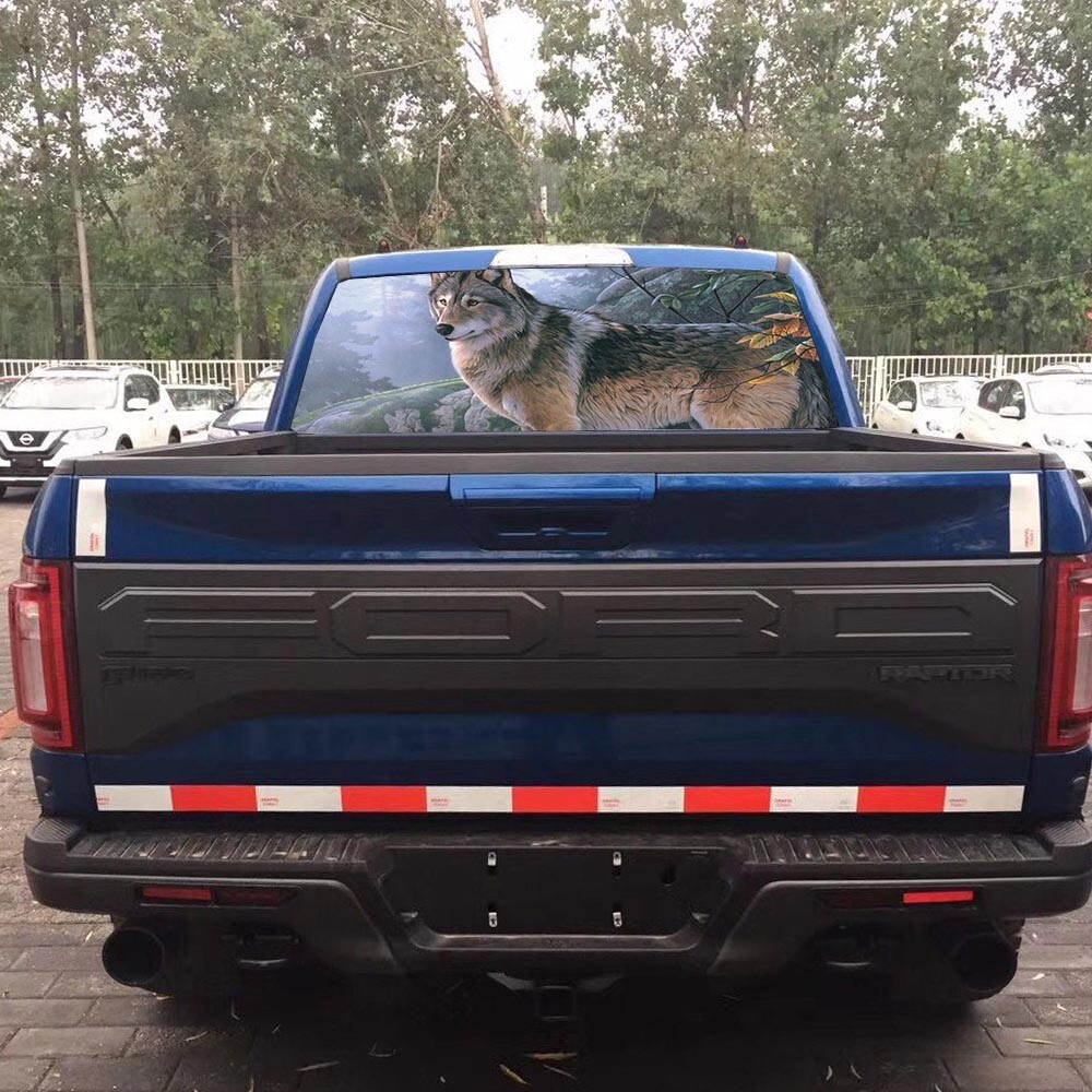 Wolf Version 1 Rear Window Graphic Decal PICK-UP TRUCK
