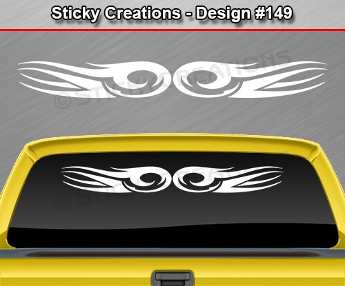 #149 TRIBAL SCROLL Decal Sticker Windshield Window Vinyl Graphic Design Car SUV
