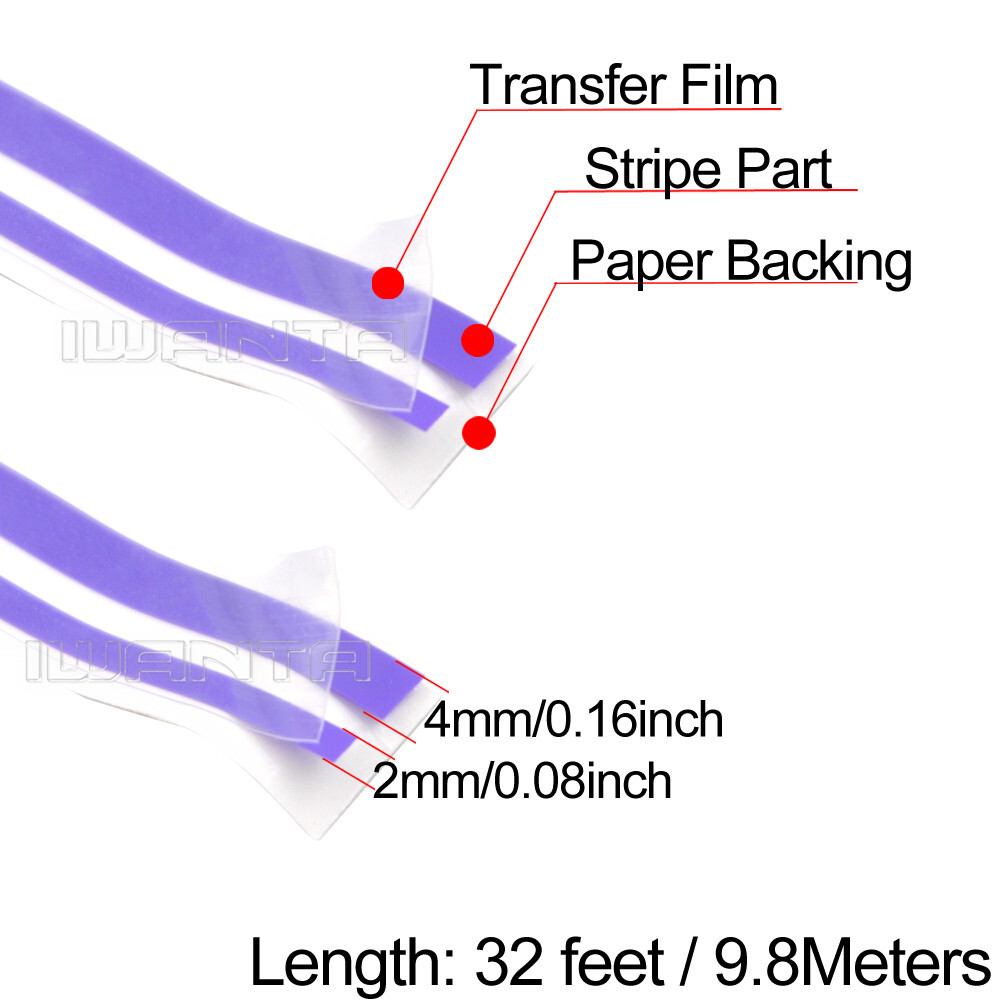 One Roll 1/12″ & 1/6″ Purple Pinstriping Pin Stripe DIY Line Vinyl Decal Sticker