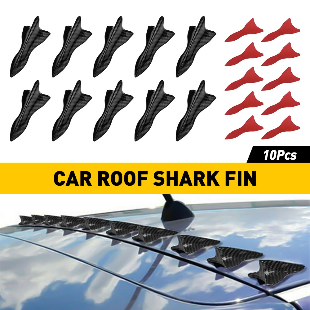 10/20X Car Fin Shark Roof Decorative Sticker Fiber Carbon Decors Accessories TOP