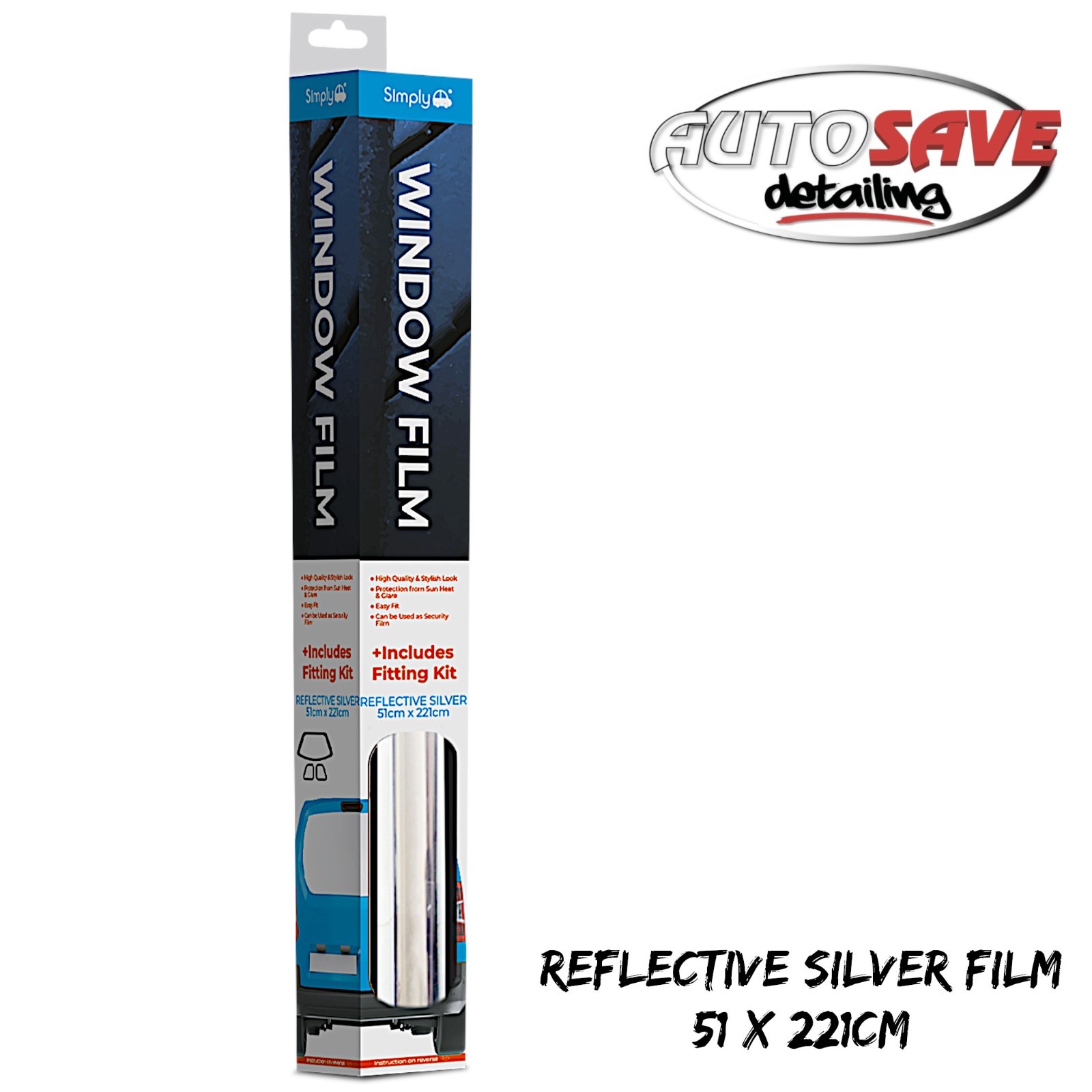 Simply – Reflective Silver |Window Tint |51 x 221CM |Reflects Heat
