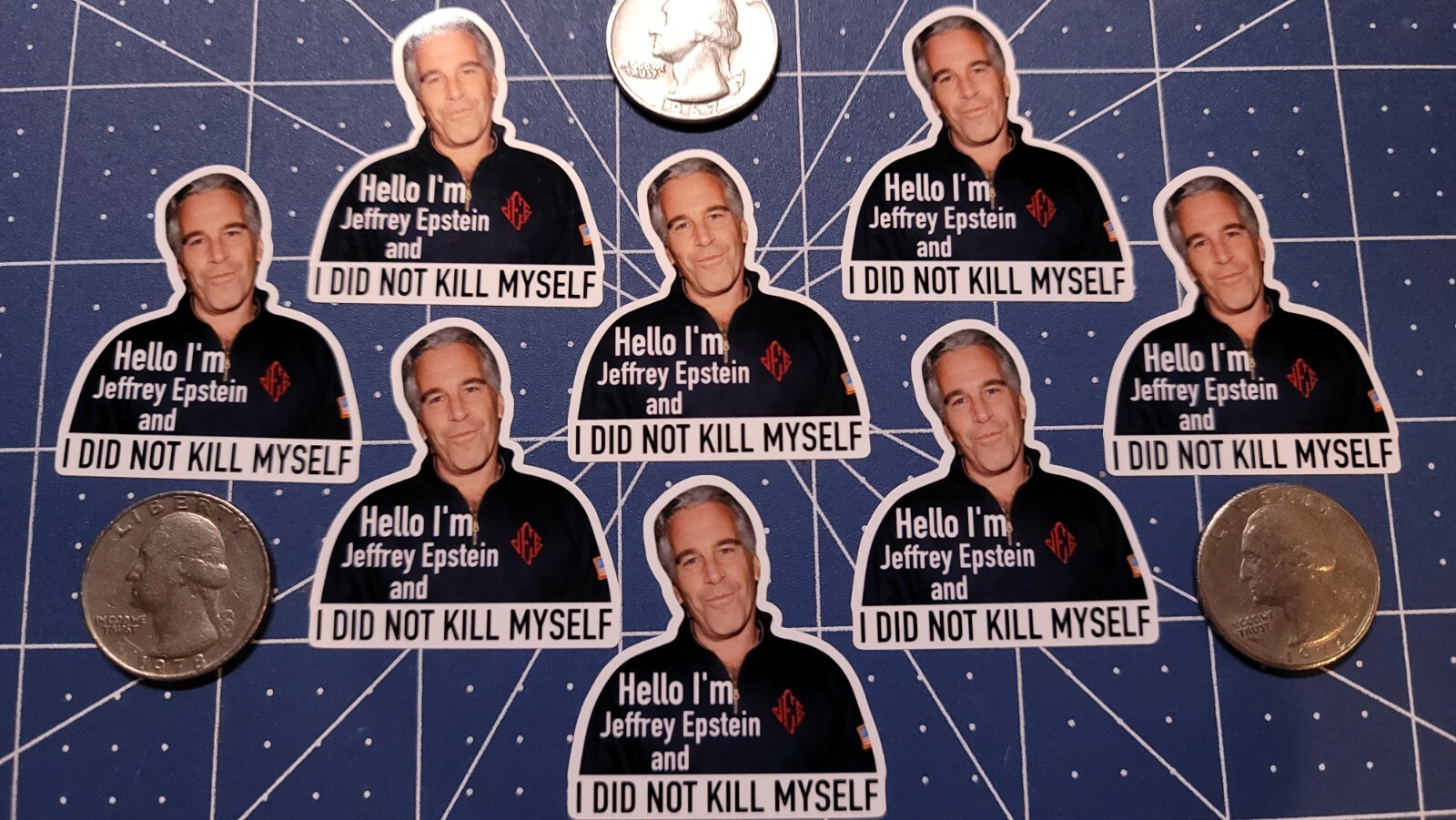 8pcs “I DID NOT KILL MYSELF” JEFFRY EPSTEIN Collectible Stickers