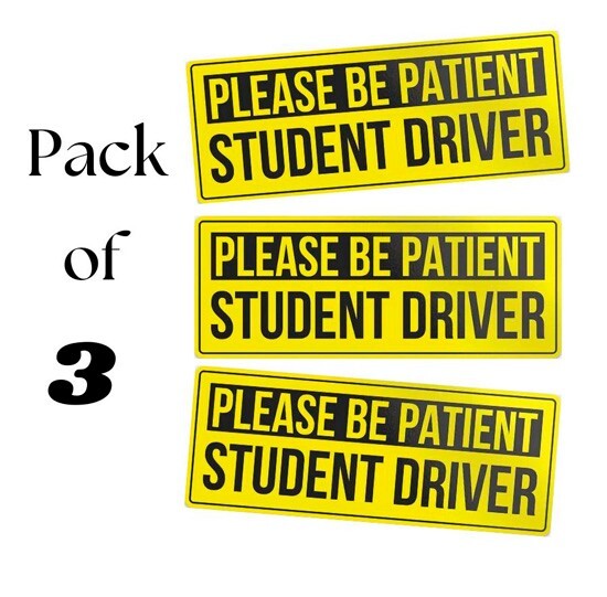 New Student Driver Car Sticker, Magnetic, Waterproof, UV Resistant