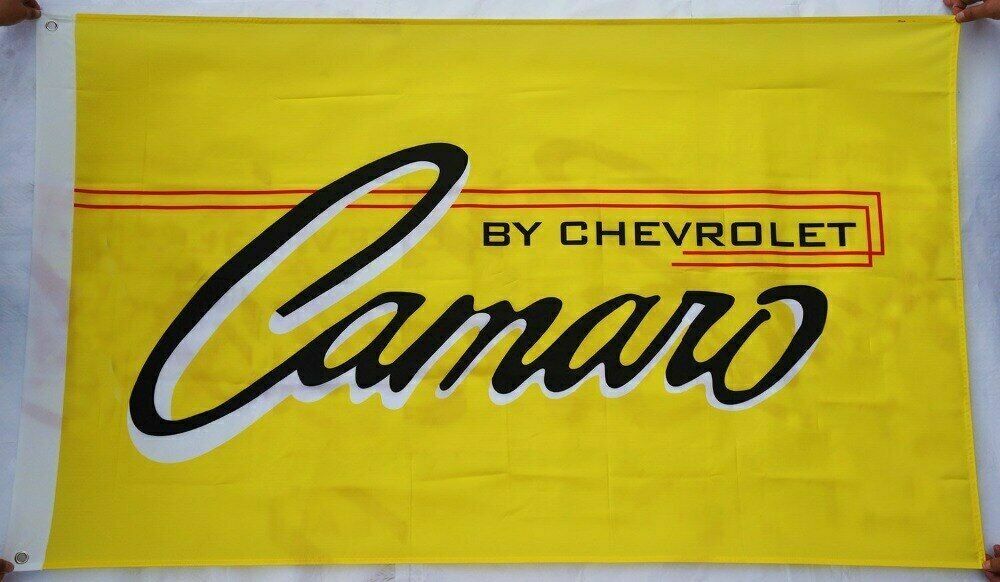 CHEVROLET CAMARO FLAGS 3FT X 5FT YELLOW-USA SELLER EXCELLENT QUALITY. NOJUNK