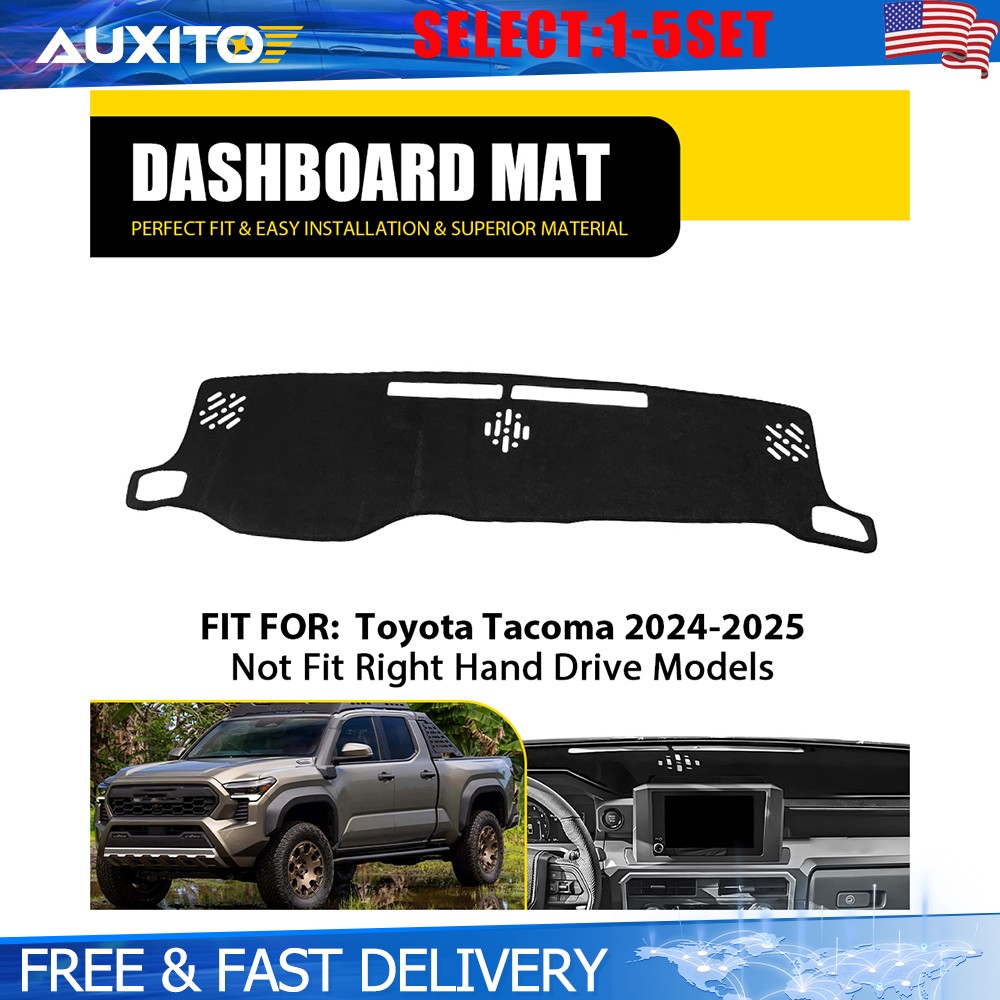 For Toyota Tacoma 2024-25 LHD Anti-glare Dashboard Cover Pat Dash Mat Black 1-5X
