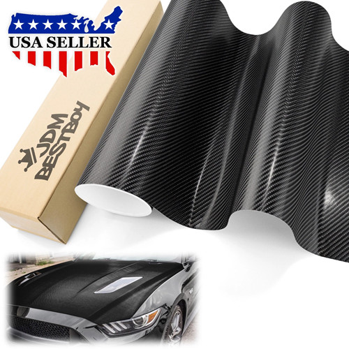 Premium 4D Gloss Carbon Fiber Vinyl Wrap Sticker Decal Sheet Bubble Free Film