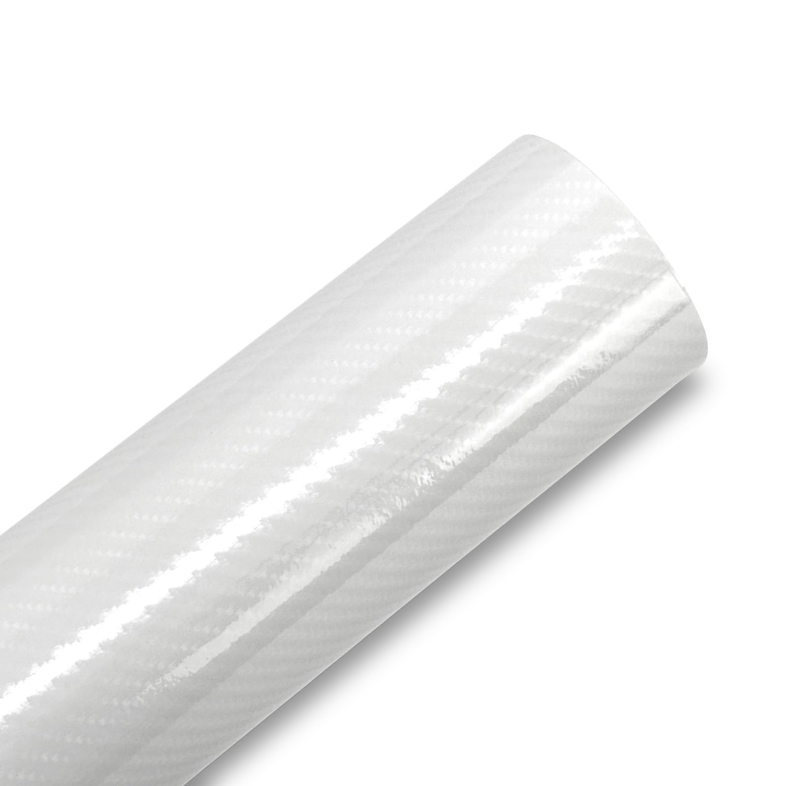White Carbon Fiber Vinyl Wrap 6D Glossy SelfAdhesive Auto Sticker 1ft x 5ft