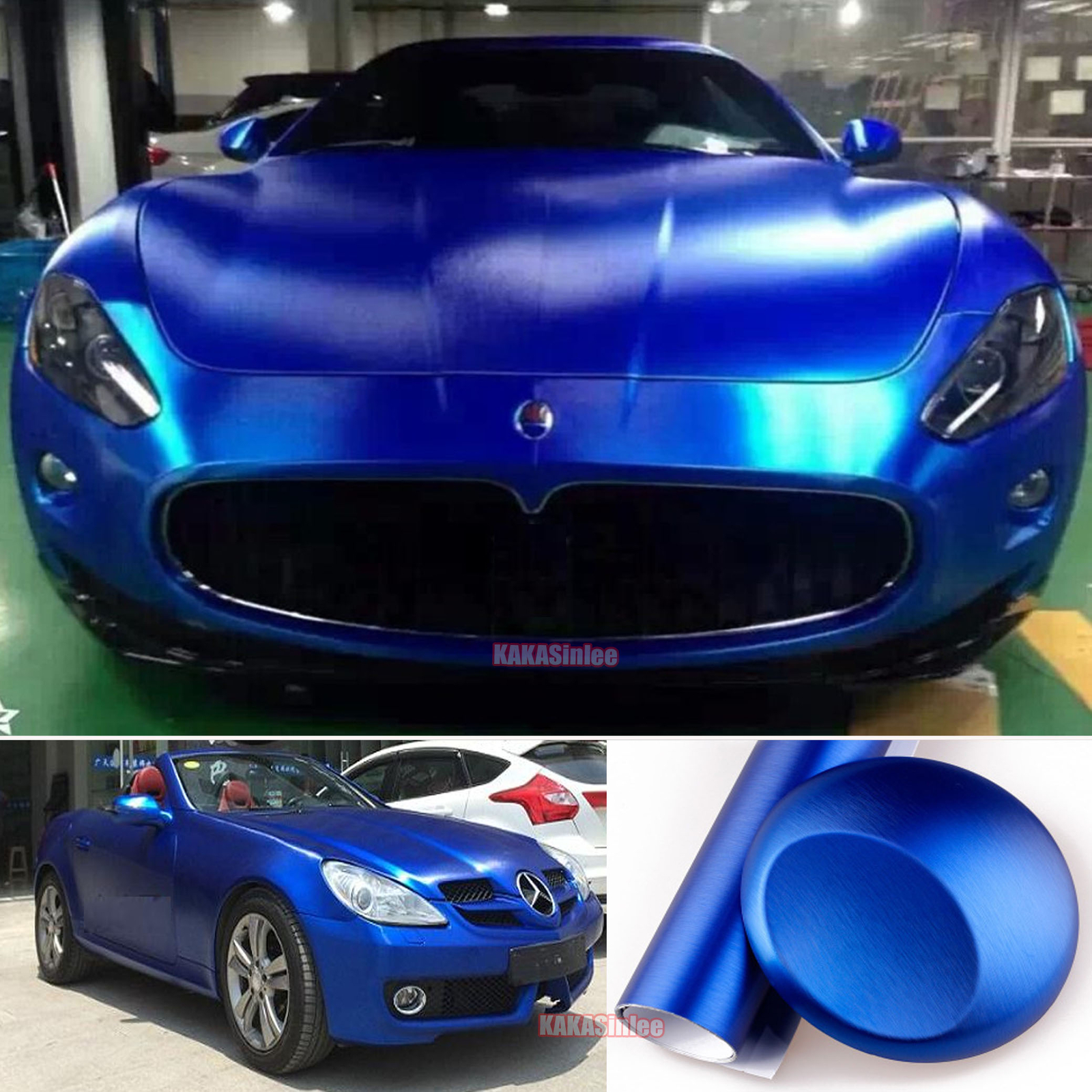 Blue / Full Car Wrap Pearl Metal Mirror Chrome Chameleon Vinyl Satin Sticker US