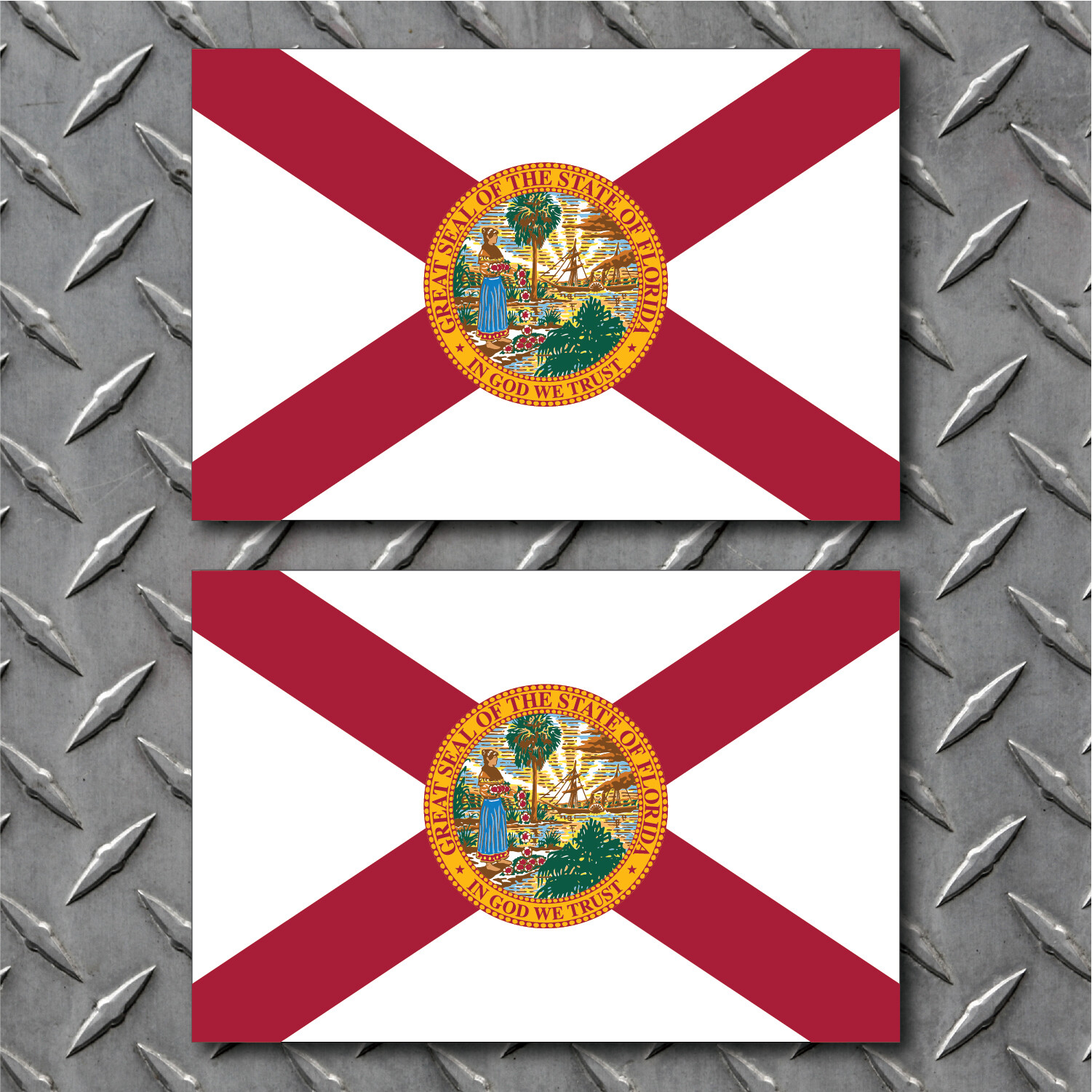 (2) Florida Flag Decals Design 1 Vinyl Decal Bumper Sticker Car Truck Window