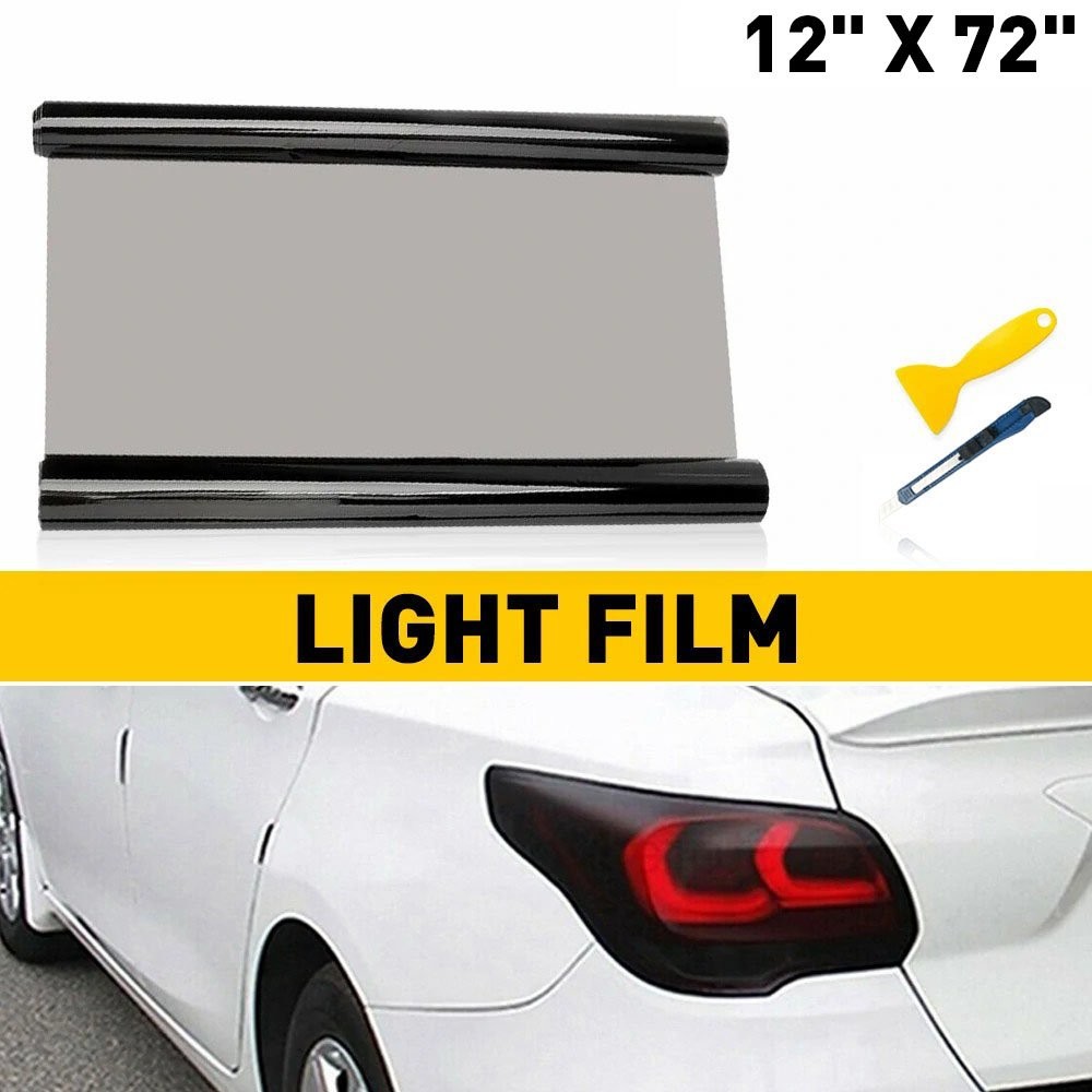 12×72″ Matte Smoke Light Black Tail Tint Headlight Vinyl Film Overlay Wrap Sheet