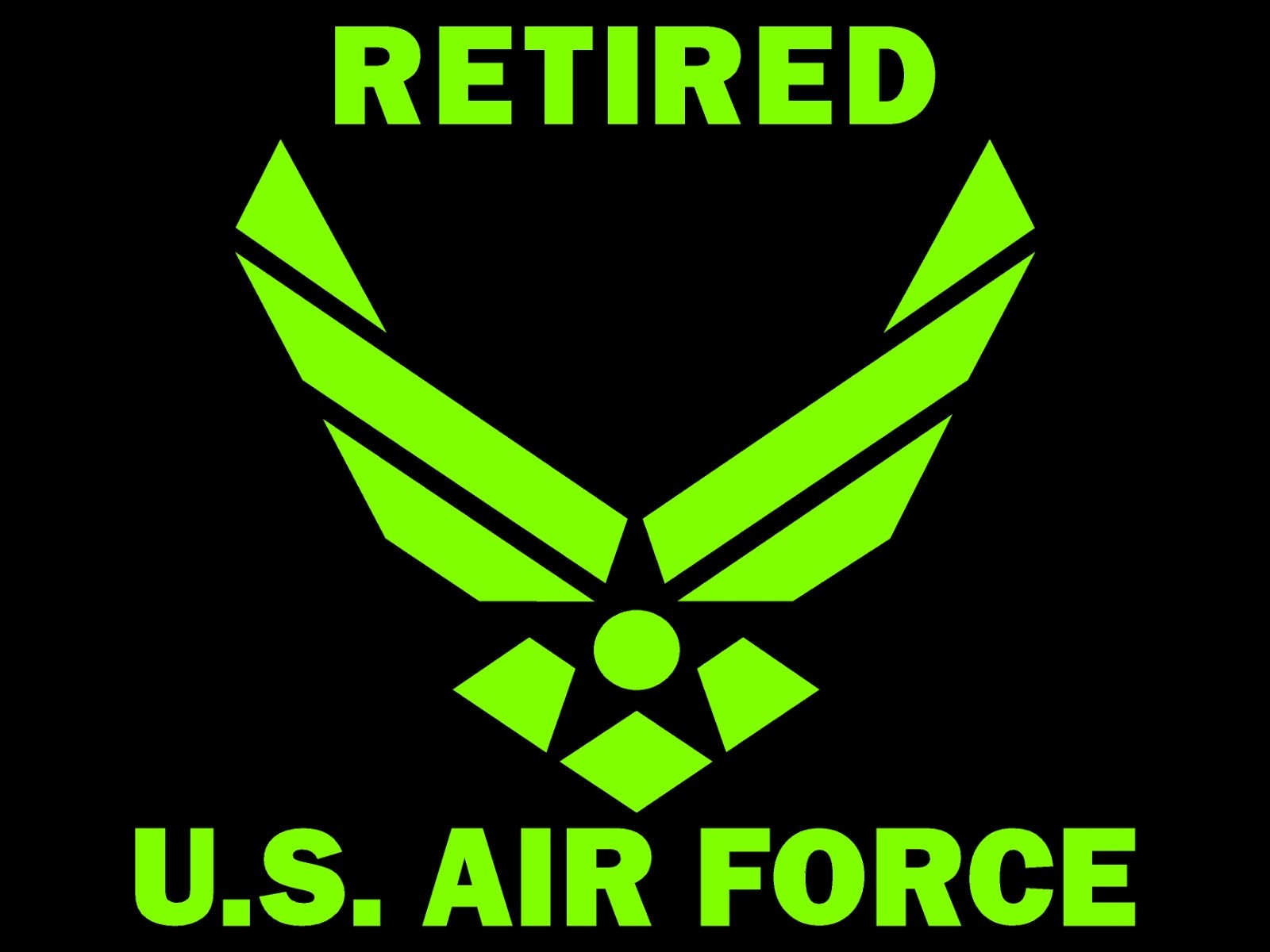 United States Air Force Retired USAF Die Cut Vinyl Decal Many Colors and Sizes
