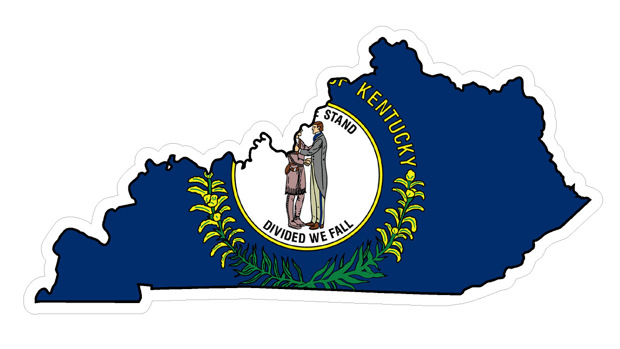 Kentucky State (Q18) Shape Flag Vinyl Decal Sticker Car/Truck Laptop/Netbook