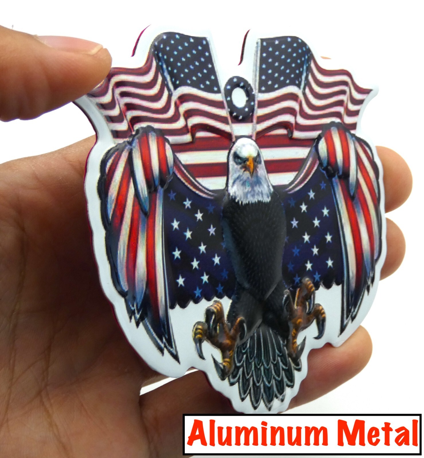 ALUMINUM Eagle Decal Stickers Military Motorcycle Car Emblem VETERAN 3.5″ x 3.2″