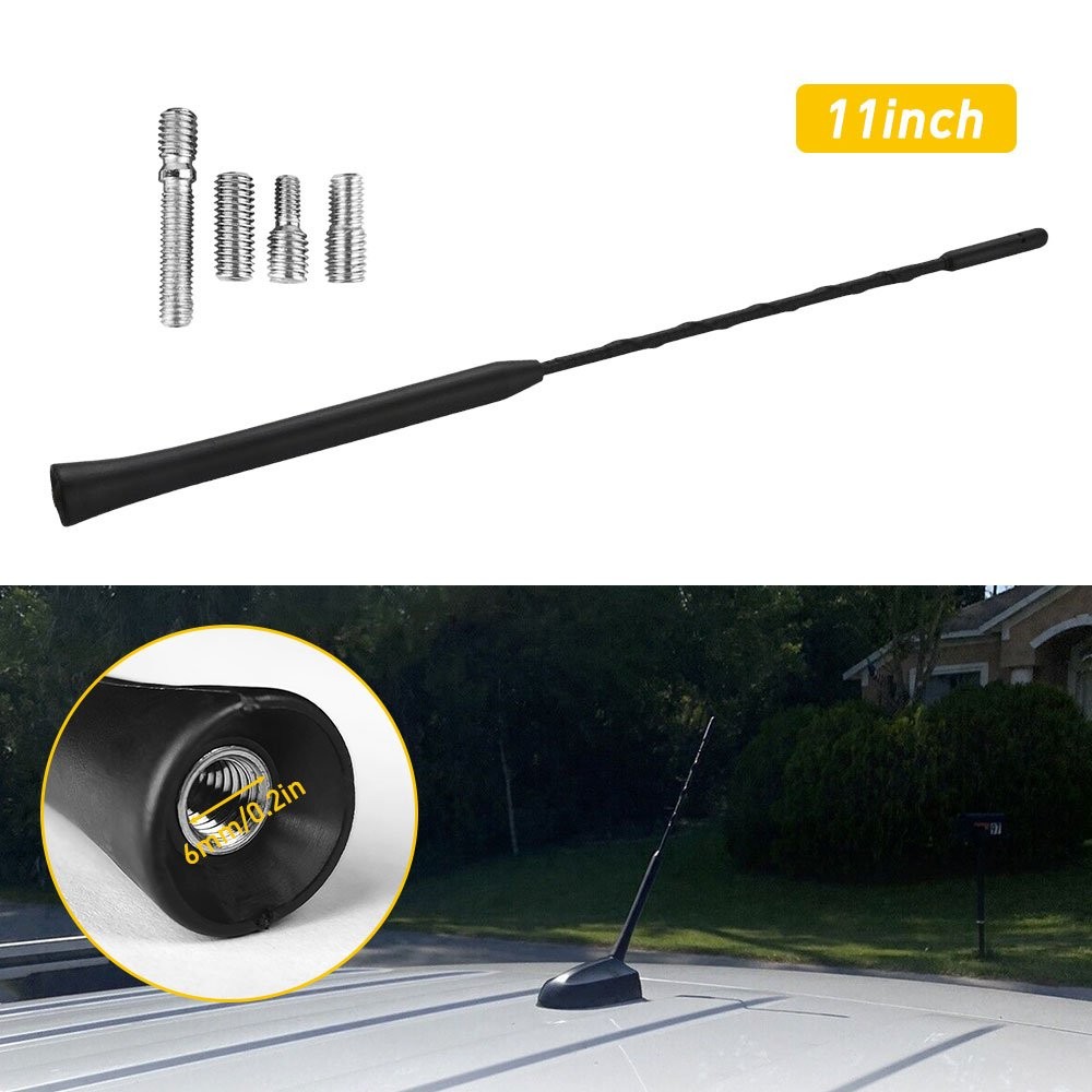 11 Black Antenna Mast Power AM/FM Carbon Fiber For Toyota 4Runner/Camry/ J