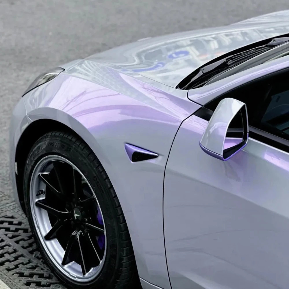 Gray Purple Vinyl Wrap Car Body Decoration Film Waterproof Auto Styling Sticker