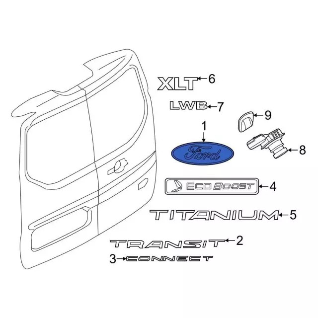 Genuine Ford Deck Lid Emblem F85Z-1542528-C