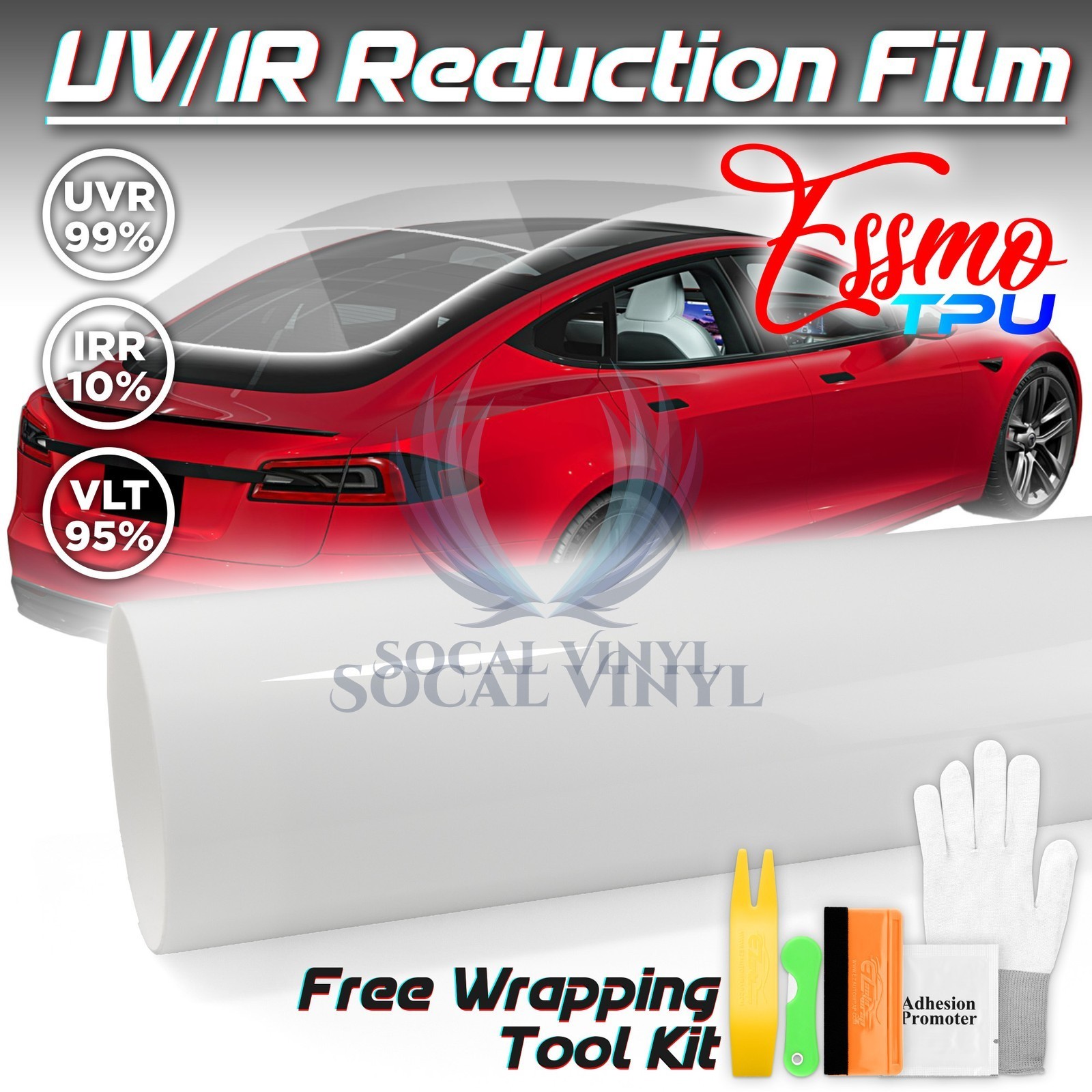 TPU Essmo Security Clear Glass Car Auto Sunroof VLT70% UV99% Windshield Sunshade