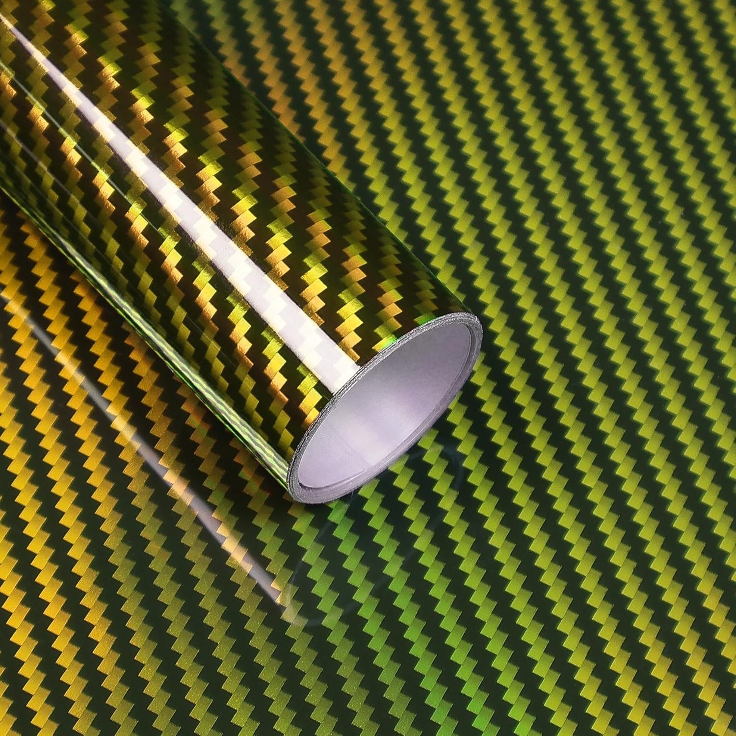 Versatile Gold Carbon Fiber Vinyl Wrap – 1FT x 5FT with Air Release Technology