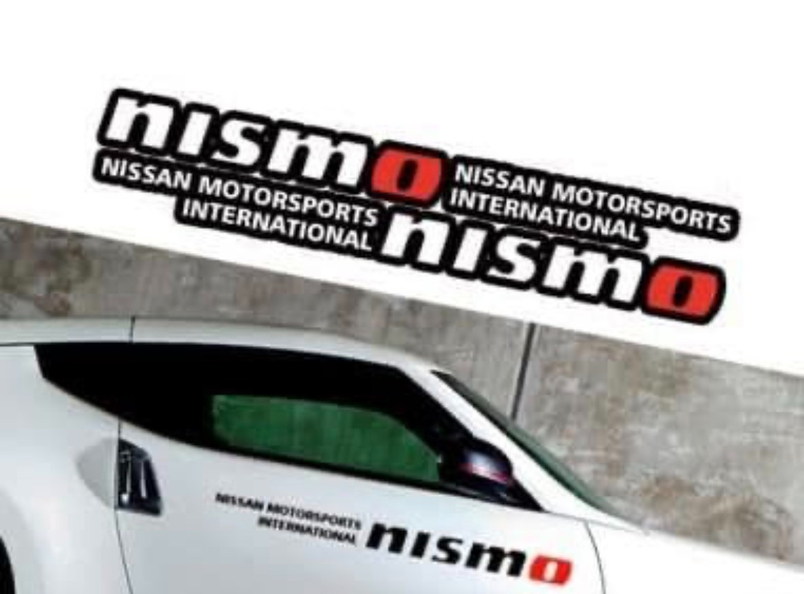 NISMO Nissan Motorsports Decal Sticker Set of 2 Black Red 1.6 × 19.7 in JAPAN