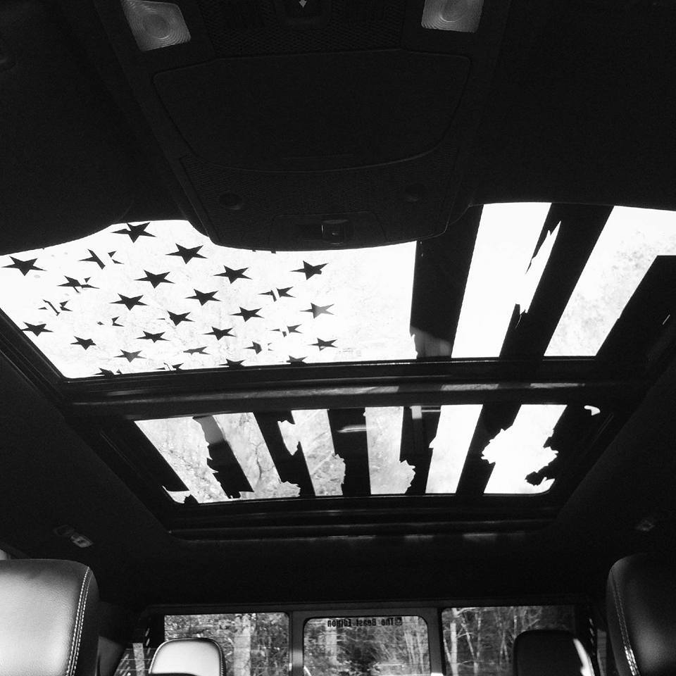 FORD F-150 DISTRESSED AMERICAN FLAG FOR ROOF GLASS PANEL F250 F350 F450 SUNROOF