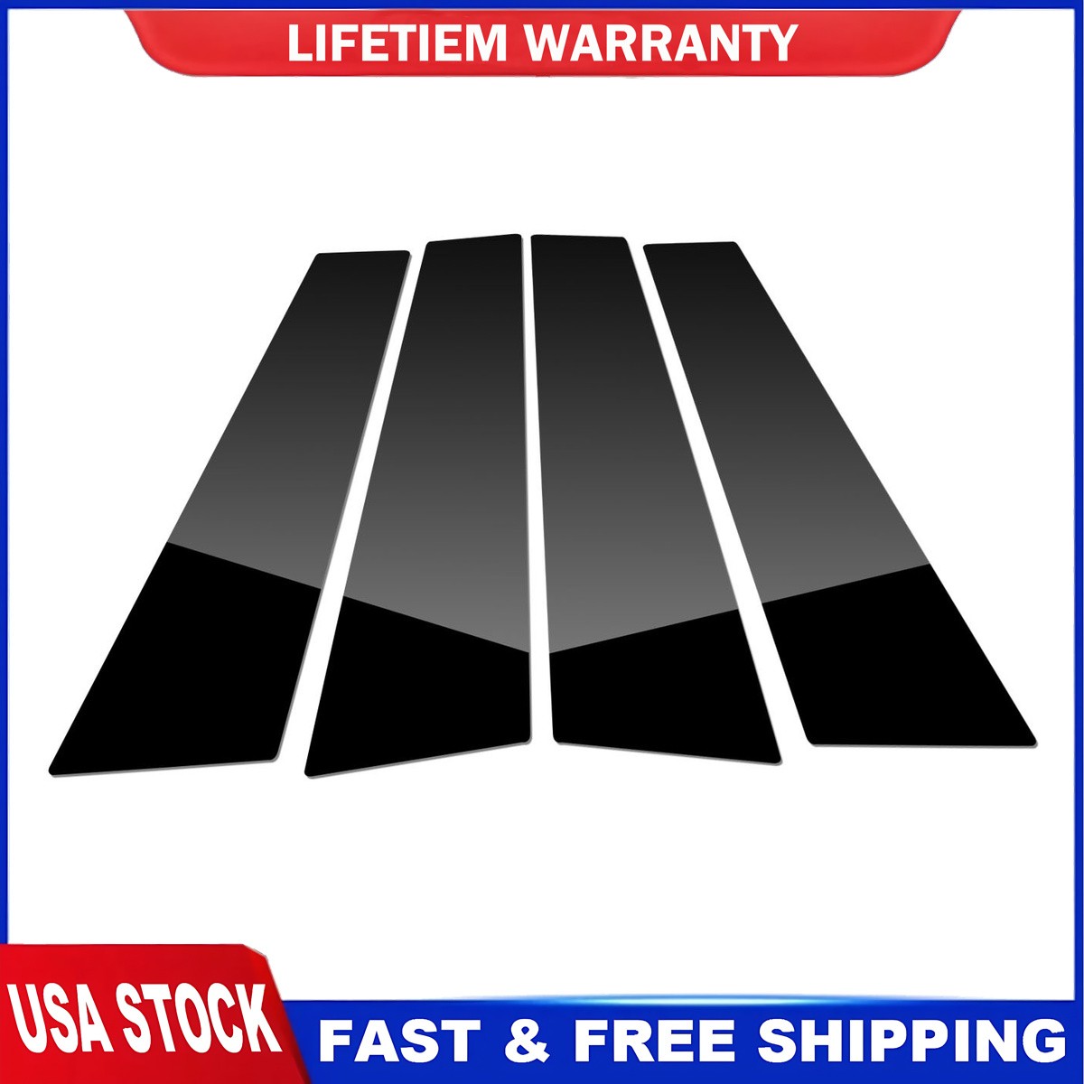 4pcs PC Pillar Posts Trim Glossy Black For Porsche Panamera 09-16 Door