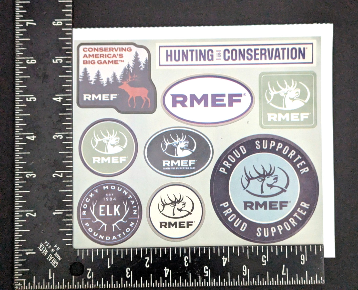 RMEF Rocky Mountain Elk Foundation Set of 9 Stickers Decals Hunting Conservation