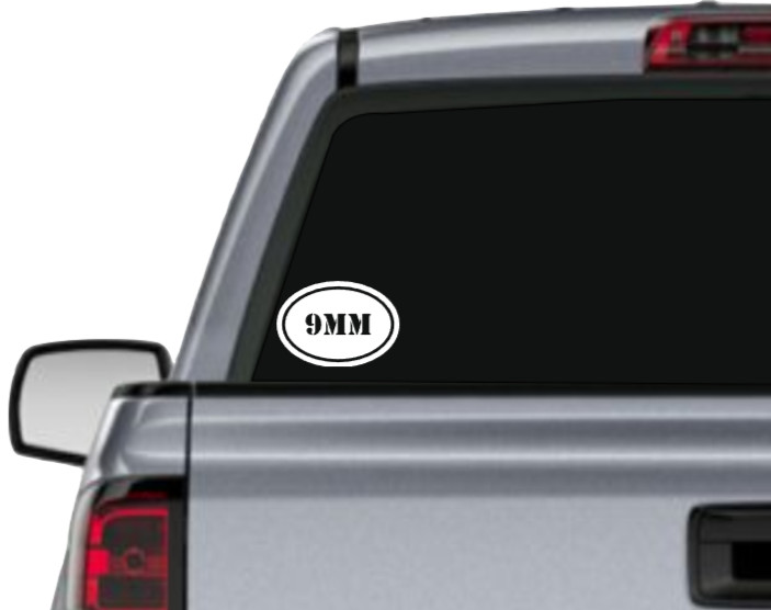 9MM Decal 5.75″ x 4″ – For Indoor/Outdoor Use – Permanent Vinyl