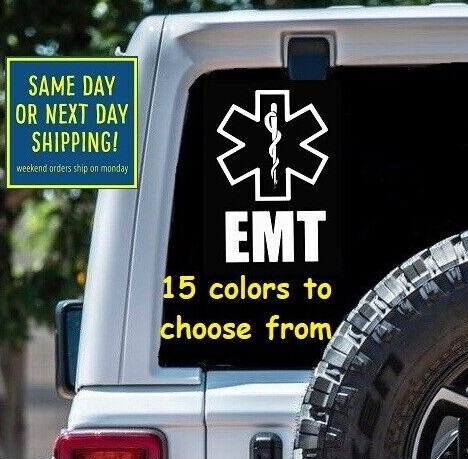 7×4.5 EMT Car Window STICKER DECAL Laptop tablet MacBook EMERGENCY MEDICAL Gift