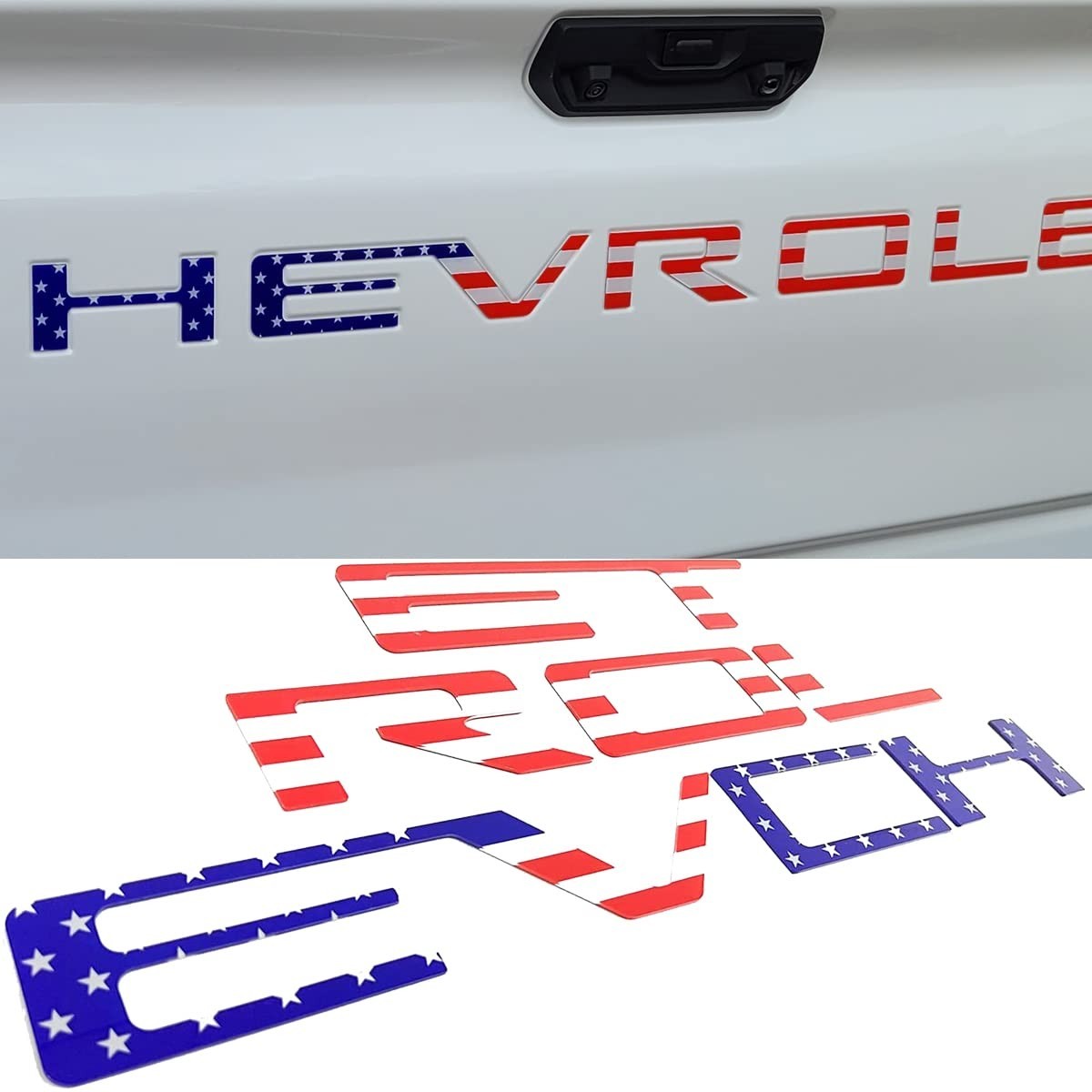 3D Tailgate Insert Letters for 2019-2023 Trucks – Strong Adhesive, American Flag