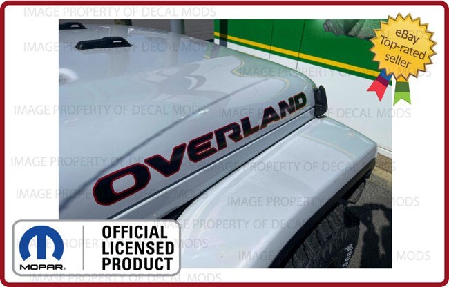 (2x) Jeep OVERLAND Hood Vinyl Decals Graphics Stickers JT 2019 – 2024 FK2N0