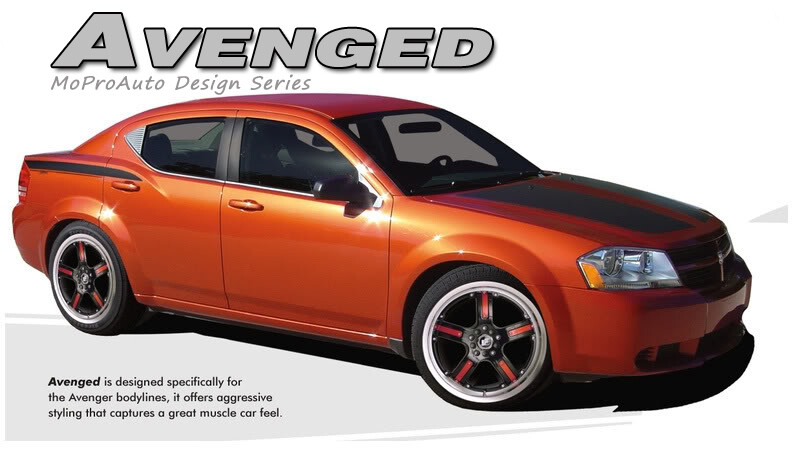 Split Hood Rear Side Trunk Decal Graphic Stripe for 2008-2014 Dodge Avenger