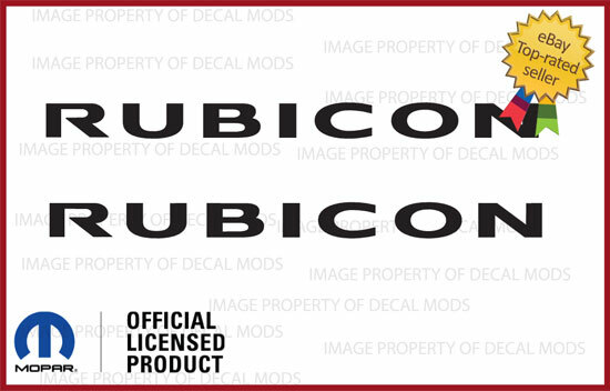 2x Jeep Wrangler RUBICON Hood Decals Stickers TJ 1997 – 2006 Gloss Black SJ4T6