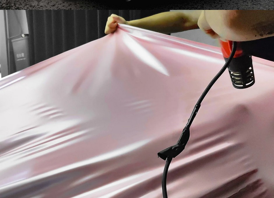 50FT x 5FT Metallic Satin Pearl Chrome Vinyl Wrap Whole Car Sticker Cherry Pink
