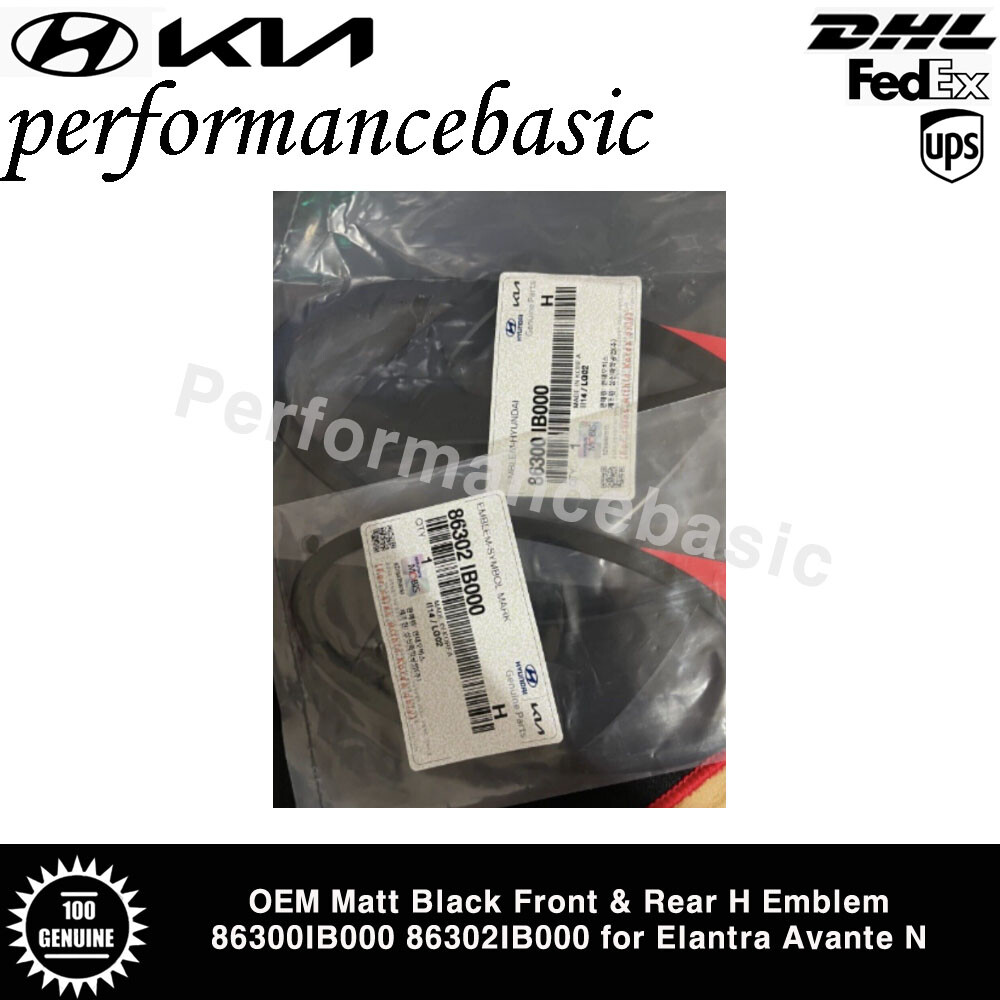 OEM Matt Black Front & Rear H Emblem 86300IB000 86302IB000 for Elantra Avante N
