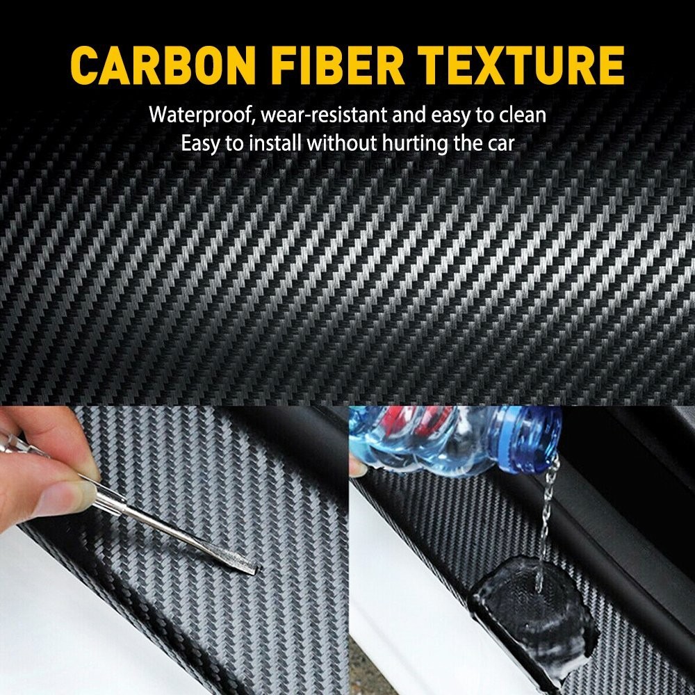 Carbon Fiber CarSticker Protector Strip Door Sill Scratch Anti Tape 5D 10cm*10ft