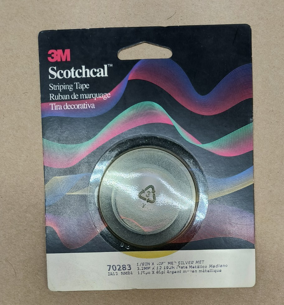 3M Scotchcal 1/8″ x 40′ Medium Silver Metallic Vinyl Stripe Graphics 70283