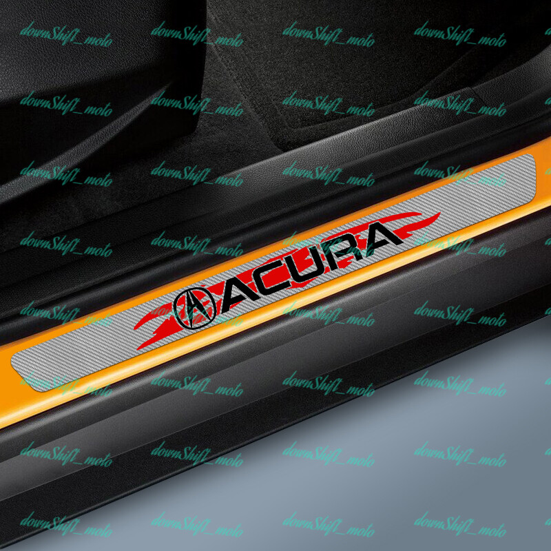 4PCS Carbon Fiber Car Door Scuff Sill Cover Panel Step Protector For Acura