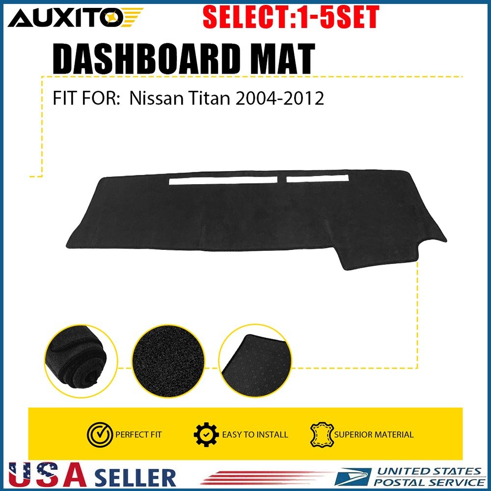 Premium Fit Dash Mat for 04-12 Nissan Titan Dashboard Cover Pad Black Color 1-5X