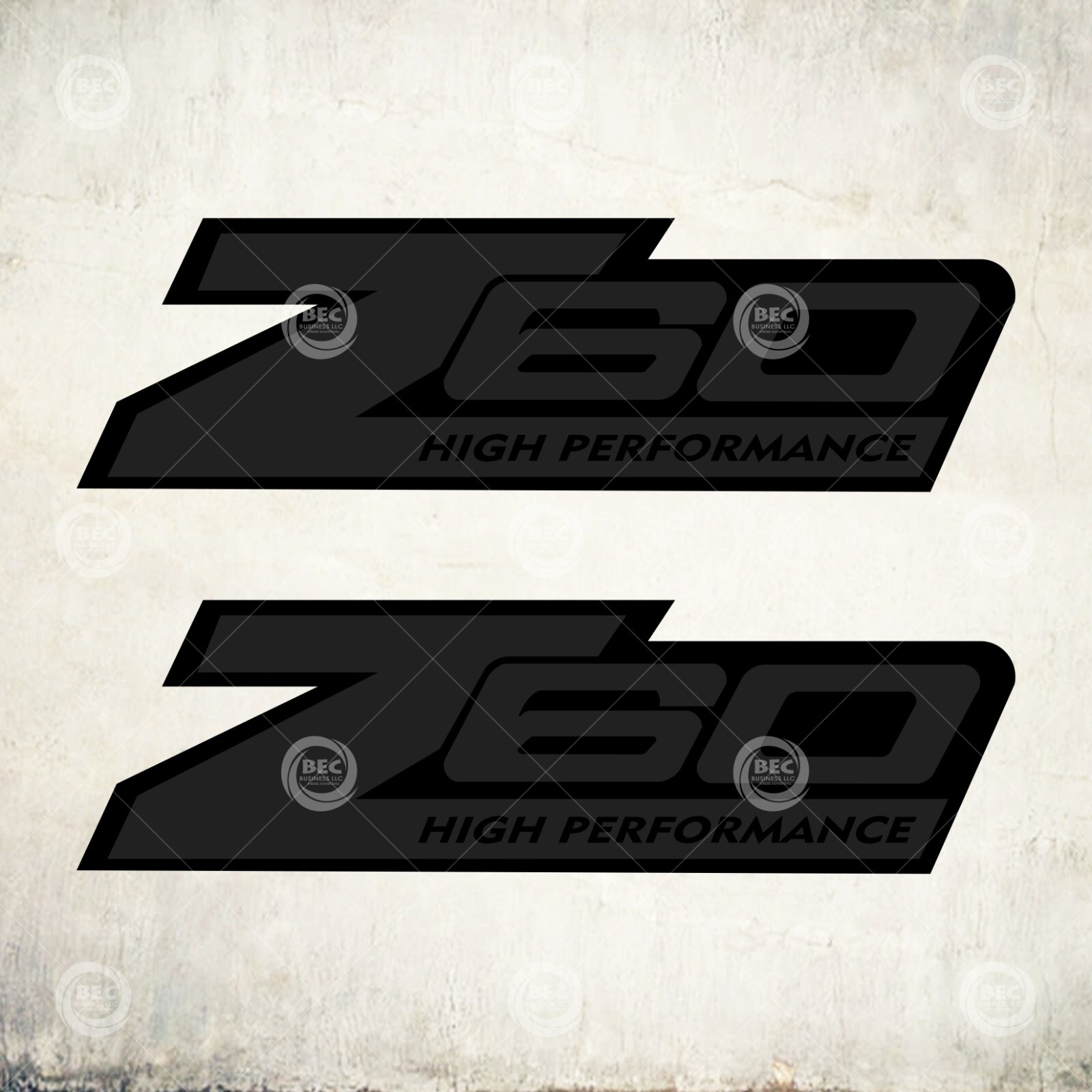 Z60 stickers decal High Performance truck Black matte cut (SET)