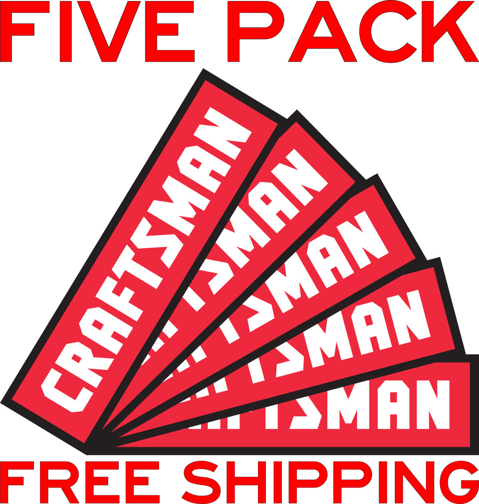 5 PACK CRAFTSMAN TOOLS DECAL LABEL STICKER VINYL TOOLBOX TRUCK WINDOW 6″ x 1.5″