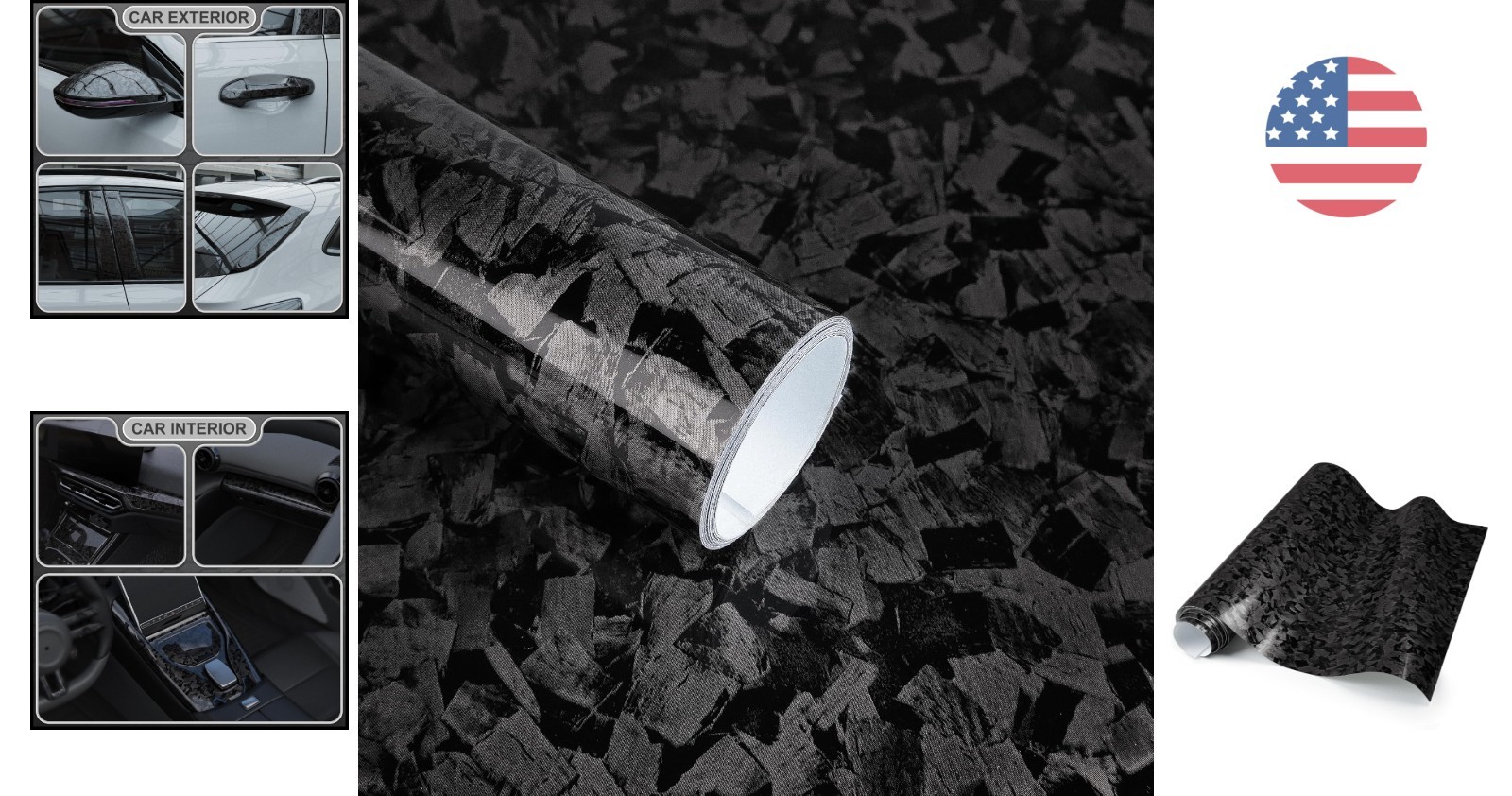 Versatile Automotive Gloss Carbon Fiber Vinyl – Easy to Install, 1ft x 5ft