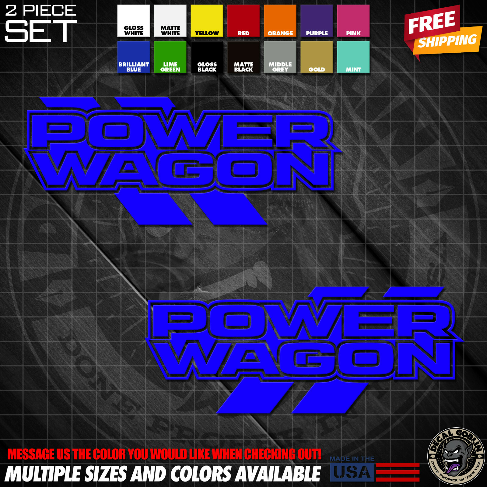 Vinyl Stickers Decal Graphics For Dodge Ram Fits Power Wagon Hash Truck Set x2