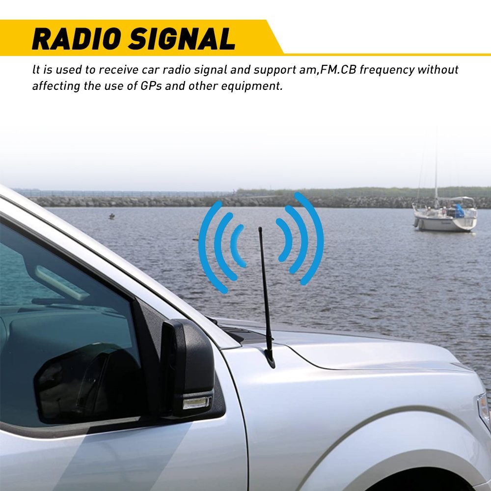 13″ Antenna Mast Black Power Radio AM/FM for Universal Car Motorcycles Bo N