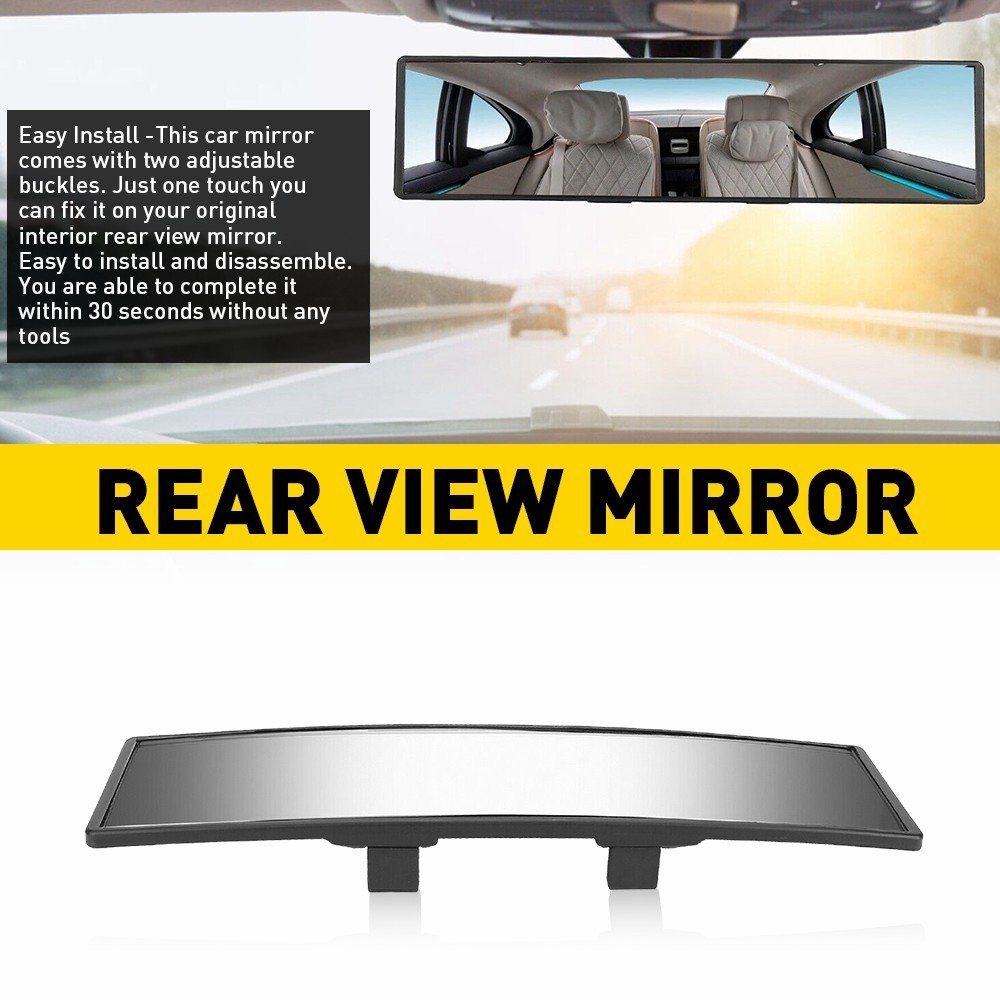 1/2Set Universal Interior 240MM Car Rear View Wide Angle Convex Clear Rearview M