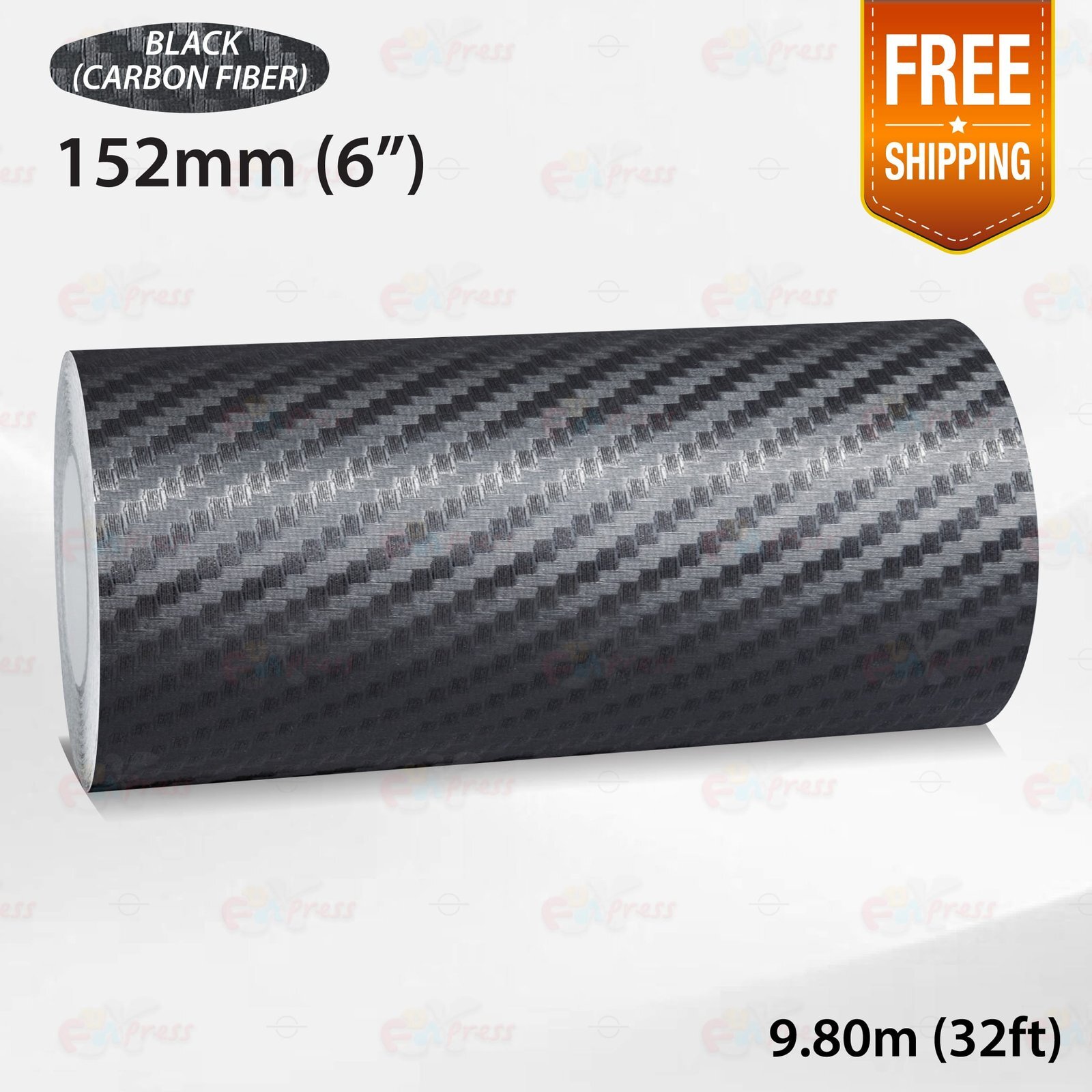 CARBON FIBER BLACK 6″ 152mm PIN STRIPE Car Model Streamline TAPE Vinyl Sticker