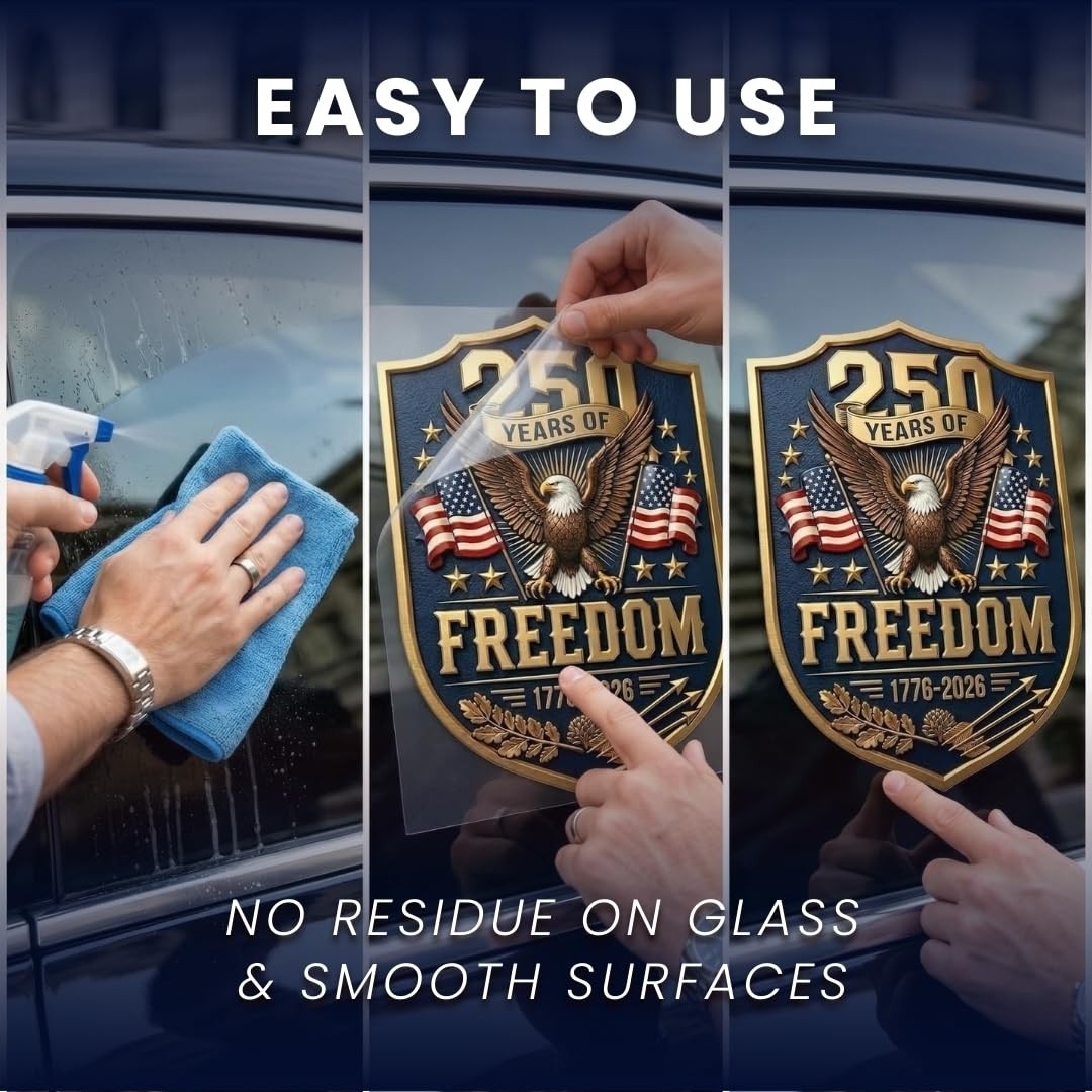 Car Stickers and Decals 2 Pack, USA 250th 7.9×5 inches, Kat – Ana – Freedom