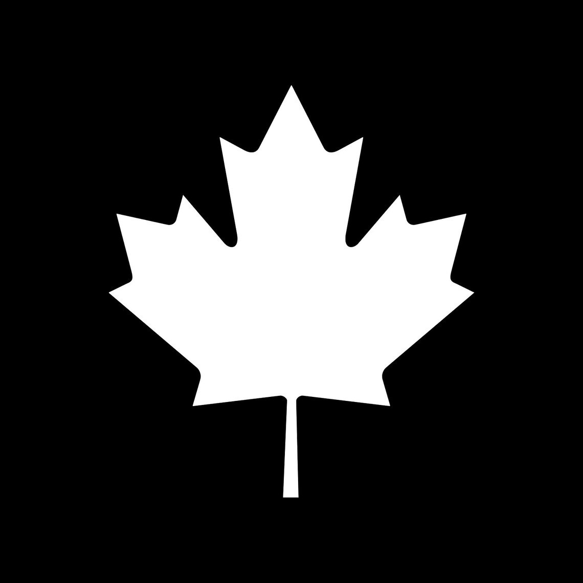 Set of 2 Maple Leaf Vinyl Decal Sticker – Glossy White / 5 cm